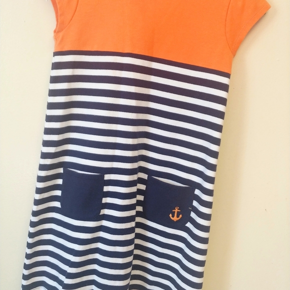 Gymboree Blue & Orange Short Sleeve Comfy Dress - Picture 2 of 5